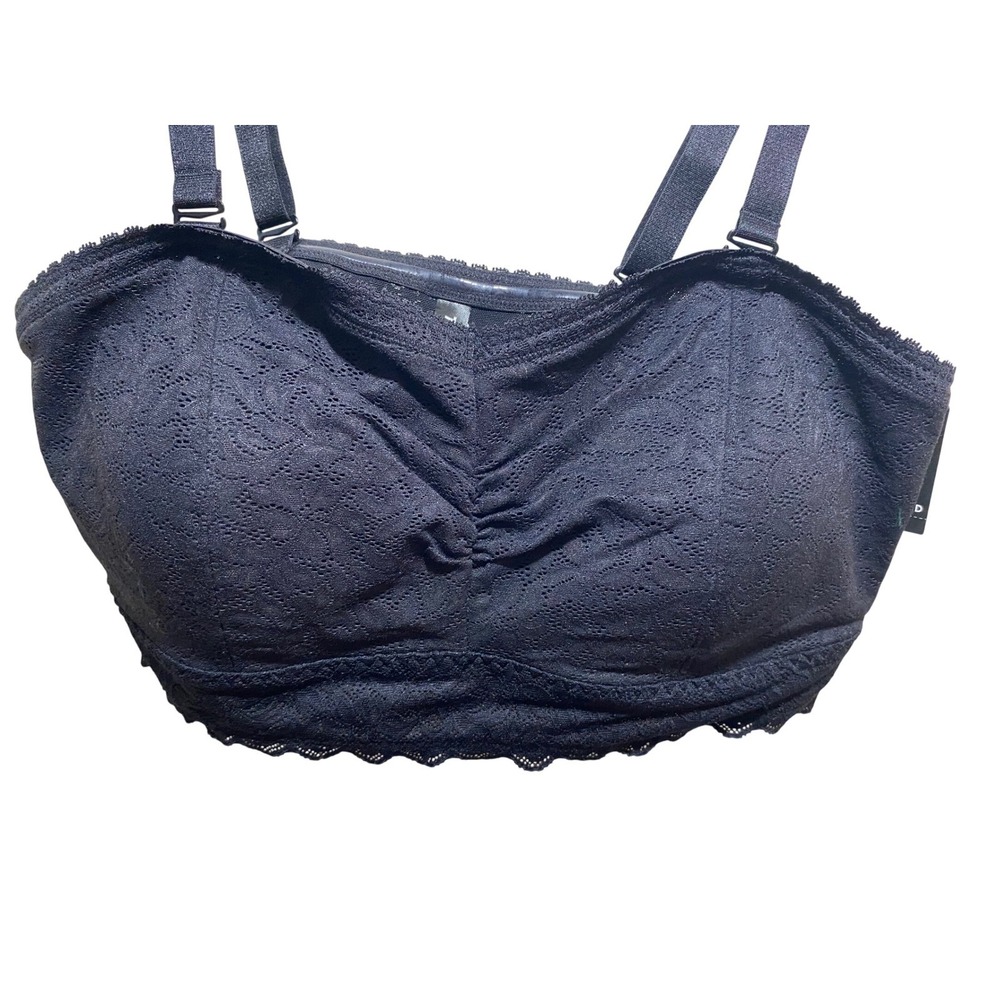 Torrid Womens Unlined 4-Way Stretch Lace Bandeau Bralette Black‎ Size 00 NEW - Picture 2 of 7